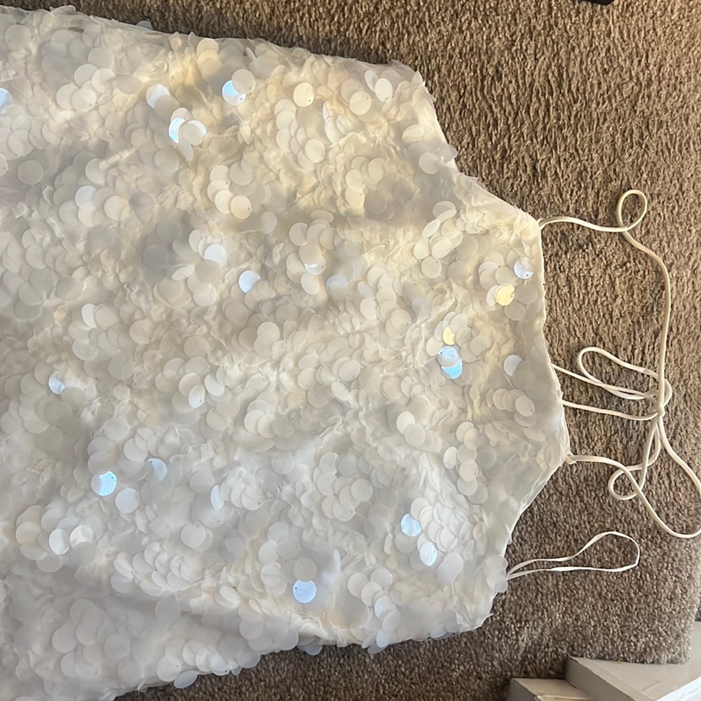 White mini Mango disco Dress